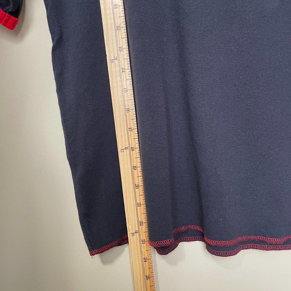 Tommy Hilfiger Embroidered Crew Neck Short Sleeve Ringer Tee Red Blue M - Picture 6 of 7